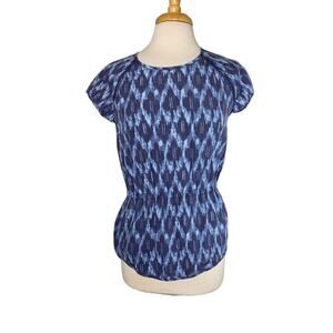 TOAD & CO Hillrose Tee in Blue Ikat Print Size Small Womens Lyocell #T1112904